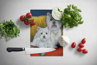 Westie Mom and Pup Glass Cutting Board Large PPP3218LCB