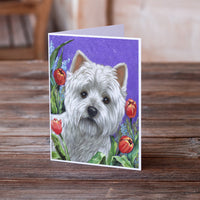 Westie Paradise Greeting Cards and Envelopes Pack of 8