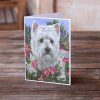 Westie Petunia Greeting Cards and Envelopes Pack of 8