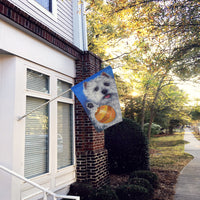 Westie Play Ball Flag Canvas House Size PPP3223CHF