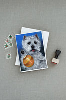 Westie Play Ball Greeting Cards and Envelopes Pack of 8