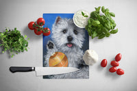 Westie Play Ball Glass Cutting Board Large PPP3223LCB