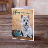 Westie Puppuccino Greeting Cards and Envelopes Pack of 8