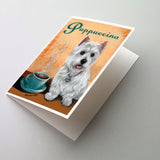 Buy this Westie Puppuccino Greeting Cards and Envelopes Pack of 8