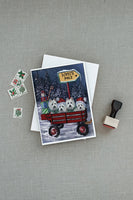 Westie Christmas Red Wagon Greeting Cards and Envelopes Pack of 8