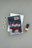 Westie Christmas Red Wagon Greeting Cards and Envelopes Pack of 8