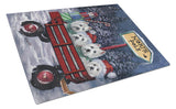 Buy this Westie Christmas Red Wagon Glass Cutting Board Large PPP3227LCB