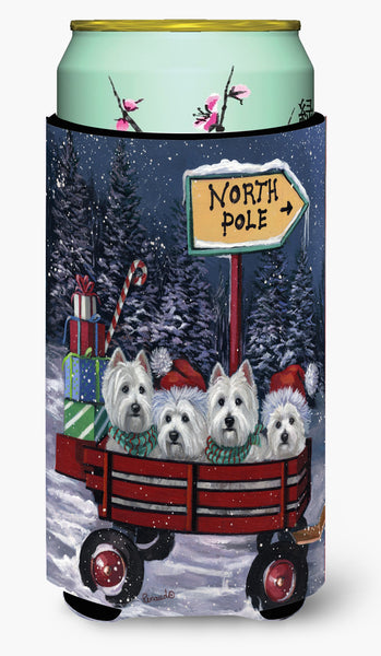 Buy this Westie Christmas Red Wagon Tall Boy Hugger PPP3227TBC