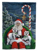 Buy this Westie Christmas Santa's Village Flag Canvas House Size PPP3228CHF