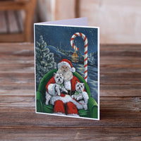 Westie Christmas Santa's Village Greeting Cards and Envelopes Pack of 8