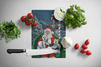 Westie Christmas Santa's Village Glass Cutting Board Large PPP3228LCB