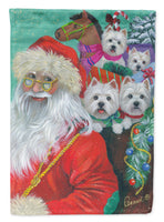 Buy this Westie Christmas Santa's Westies Flag Canvas House Size PPP3229CHF