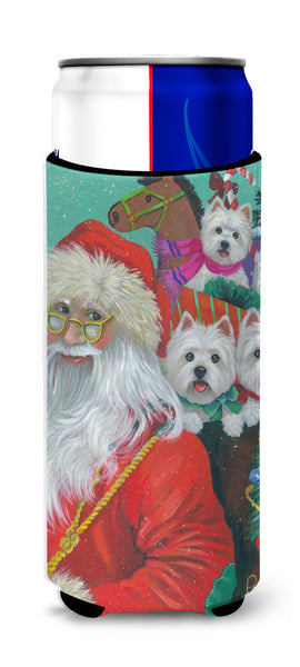 Buy this Westie Christmas Santa's Westies Ultra Hugger for slim cans PPP3229MUK