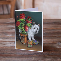 Westie Seedlings Greeting Cards and Envelopes Pack of 8