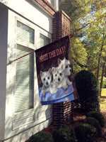 Westie Seize the Day Flag Canvas House Size PPP3232CHF