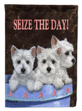 Buy this Westie Seize the Day Flag Canvas House Size PPP3232CHF