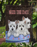 Westie Seize the Day Flag Garden Size PPP3232GF