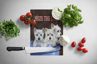 Westie Seize the Day Glass Cutting Board Large PPP3232LCB