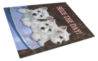 Buy this Westie Seize the Day Glass Cutting Board Large PPP3232LCB