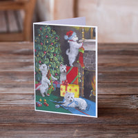 Westie Christmas Decorating Greeting Cards and Envelopes Pack of 8