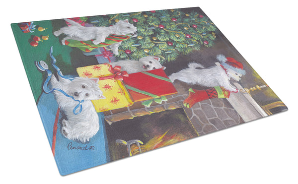 Buy this Westie Christmas Decorating Glass Cutting Board Large PPP3233LCB