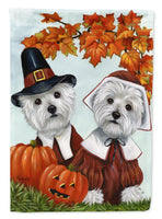 Buy this Westie Thanksgiving Pilgrims Flag Canvas House Size PPP3235CHF