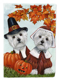 Buy this Westie Thanksgiving Pilgrims Flag Canvas House Size PPP3235CHF