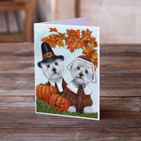 Westie Thanksgiving Pilgrims Greeting Cards and Envelopes Pack of 8