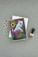 Westie Zoe and Sunflowers Greeting Cards and Envelopes Pack of 8