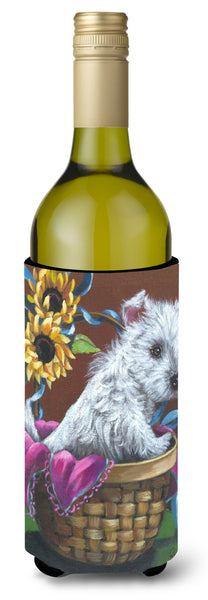 Buy this Westie Zoe and Sunflowers Wine Bottle Hugger PPP3236LITERK