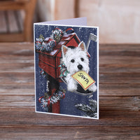 Westie Zoe's Christmas List Greeting Cards and Envelopes Pack of 8