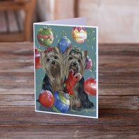 Yorkie Christmas All that Glitters Greeting Cards and Envelopes Pack of 8