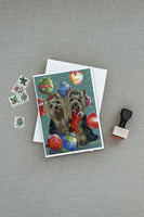 Yorkie Christmas All that Glitters Greeting Cards and Envelopes Pack of 8