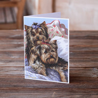Yorkie Bed Bugs Greeting Cards and Envelopes Pack of 8