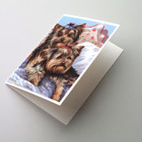 Buy this Yorkie Bed Bugs Greeting Cards and Envelopes Pack of 8