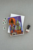 Yorkie Halloween Haunted House Greeting Cards and Envelopes Pack of 8