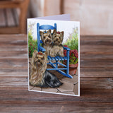Yorkie Patio Sweethearts Greeting Cards and Envelopes Pack of 8