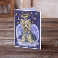 Yorkie Christmas Angel Greeting Cards and Envelopes Pack of 8