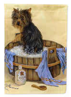 Buy this Yorkie Bath Time Flag Canvas House Size PPP3244CHF