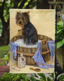 Yorkie Bath Time Flag Garden Size PPP3244GF