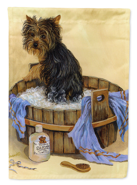 Buy this Yorkie Bath Time Flag Garden Size PPP3244GF