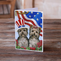 Yorkie USA Greeting Cards and Envelopes Pack of 8