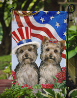 Yorkie USA Flag Garden Size PPP3245GF