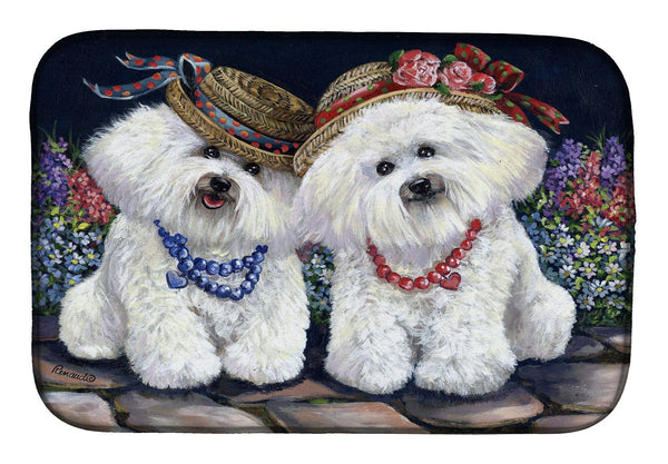 Buy this Bichon Frise Sisters Dish Drying Mat PPP3247DDM