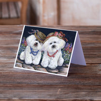 Bichon Frise Sisters Greeting Cards and Envelopes Pack of 8