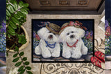 Bichon Frise Sisters Indoor or Outdoor Mat 18x27 PPP3247MAT - Precious Pet Paintings
