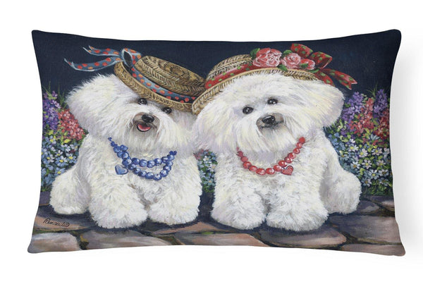 Buy this Bichon Frise Sisters Canvas Fabric Decorative Pillow PPP3247PW1216