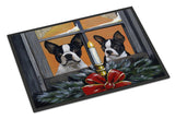 Buy this Boston Terrier Looking for Santa Christmas Indoor or Outdoor Mat 18x27 PPP3248MAT