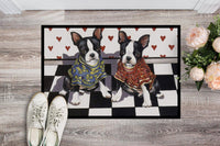 Boston Terrier Puppy Love Indoor or Outdoor Mat 24x36 PPP3249JMAT - Precious Pet Paintings