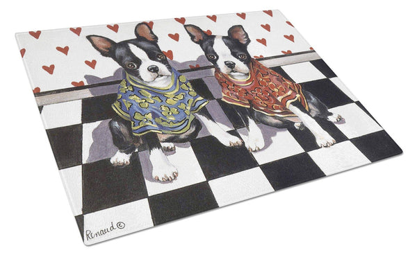 Buy this Boston Terrier Puppy Love Glass Cutting Board Large PPP3249LCB